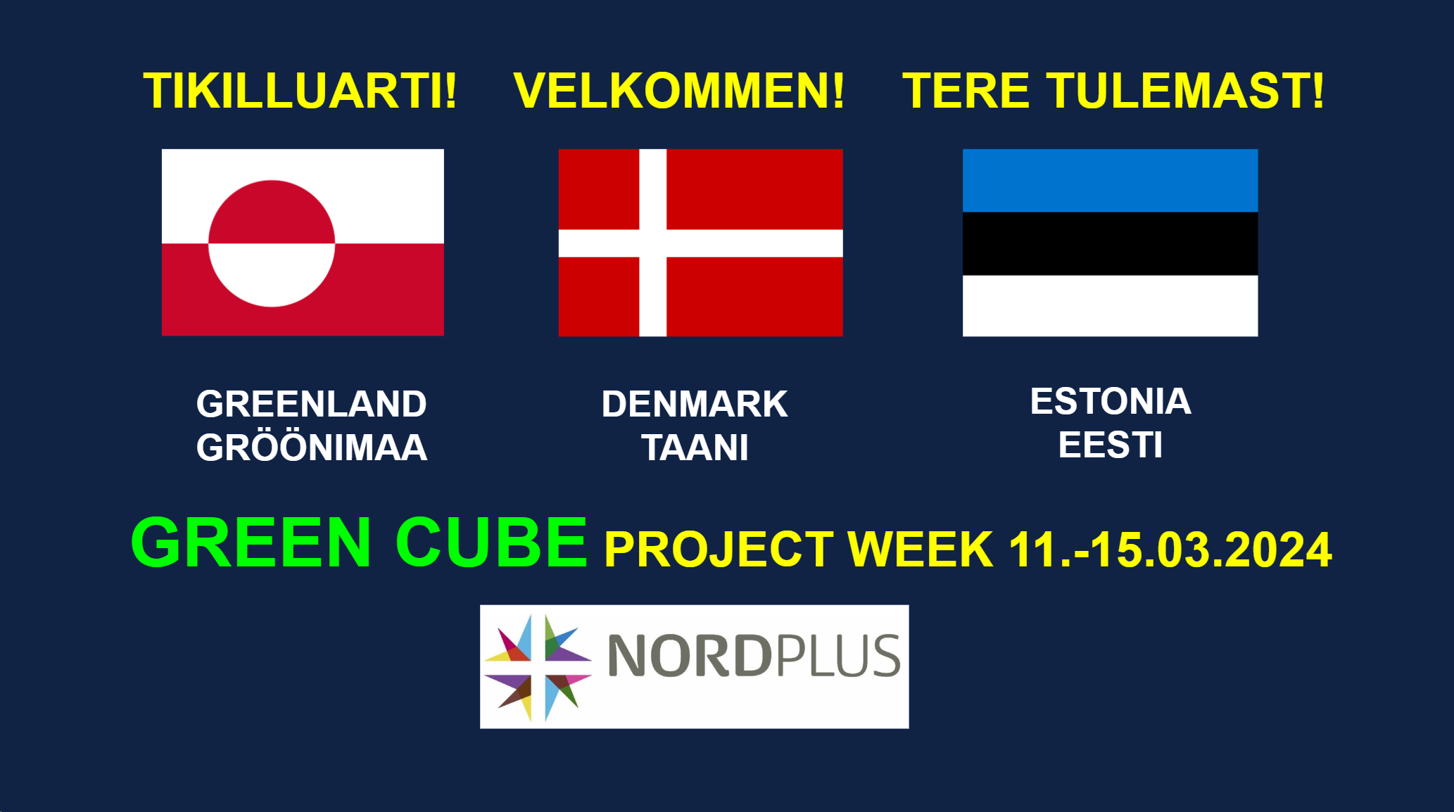 Algab projektinädal Tõstamaal. Meie kool osaleb Nordplusi toetatud programmis “Green Cube” koos Taani ning Gröönimaa koolidega. Projekti sisuks on kliimamuutuse
